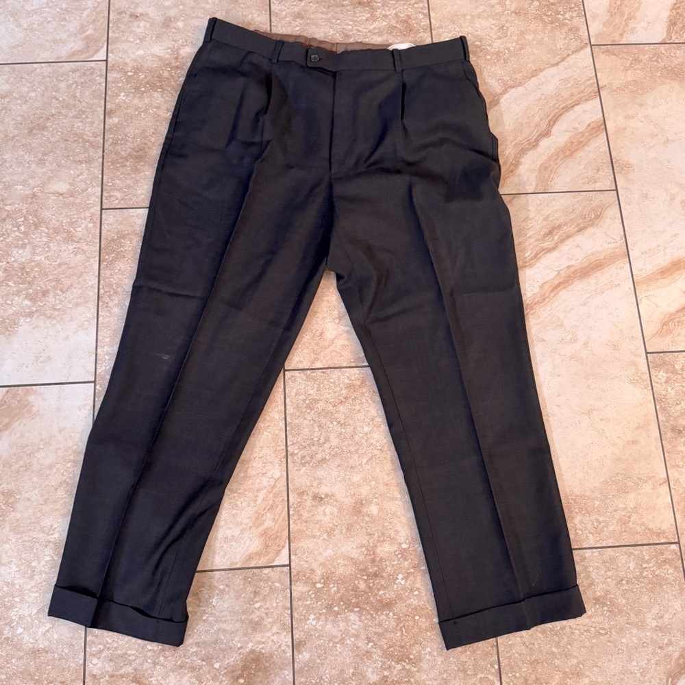 Cianni Cellni 100% Wool fully lined vintage dress‎ pants pleats and cuffs nice